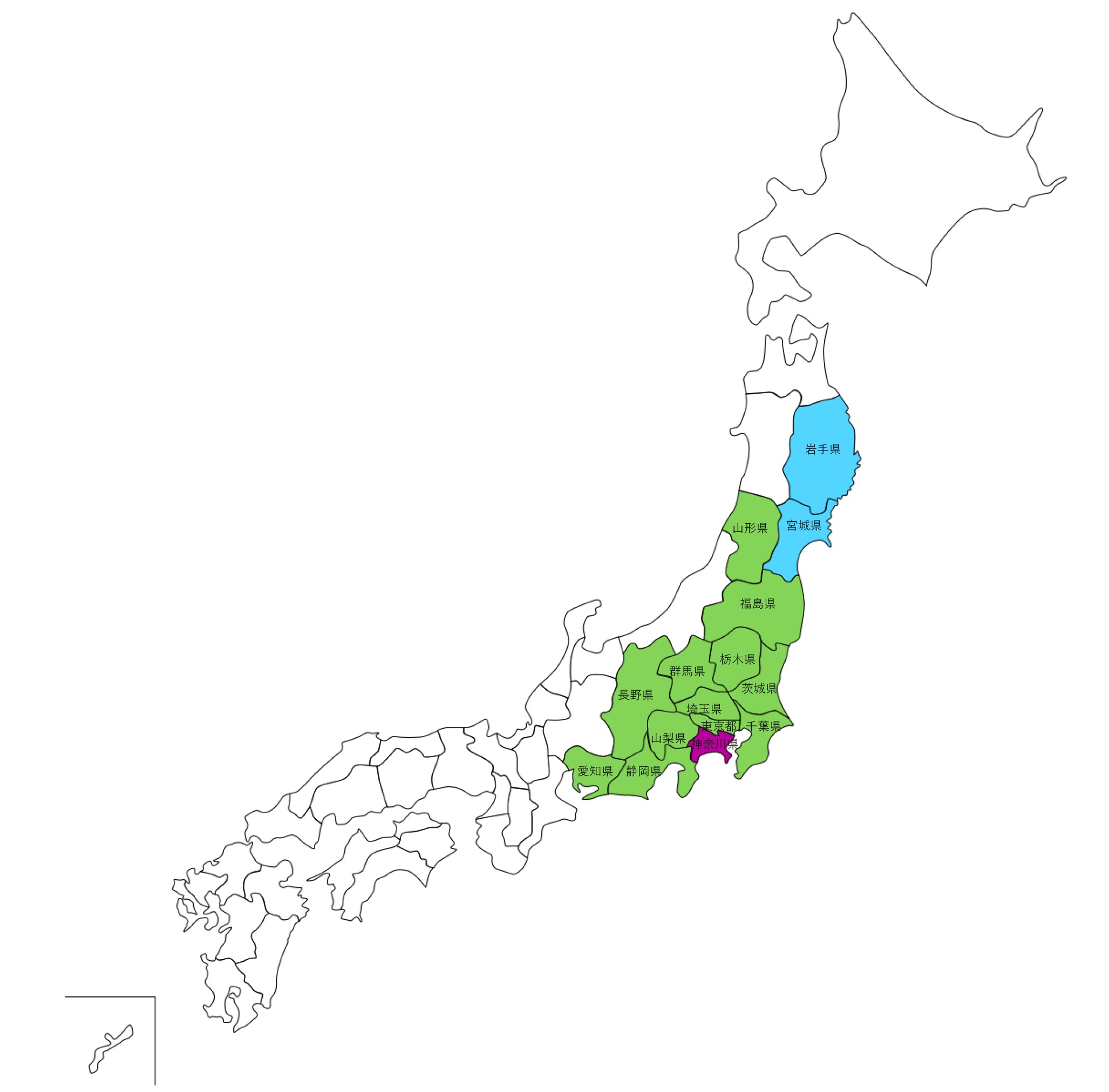 廃棄物処理業許認可のある都道府県 地図